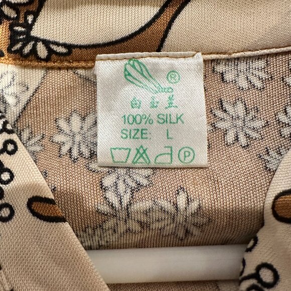 Unknown Brand Long Sleeve Silk Top - Size Large - Picture 3 of 3